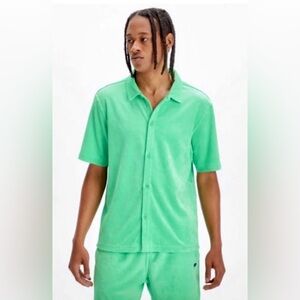 Fabletics The Island Terry Button up Casual Button Down Shirt